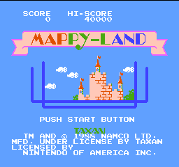 Mappy title screen for Famicom